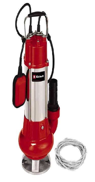 Einhell GC-DP 1340 Pompa per acque scure (1300 W, portata max 23000 L/h, prevalenza 10 m, immersione max 5 m, corpi estranei fino a 40 mm, extra robusta)